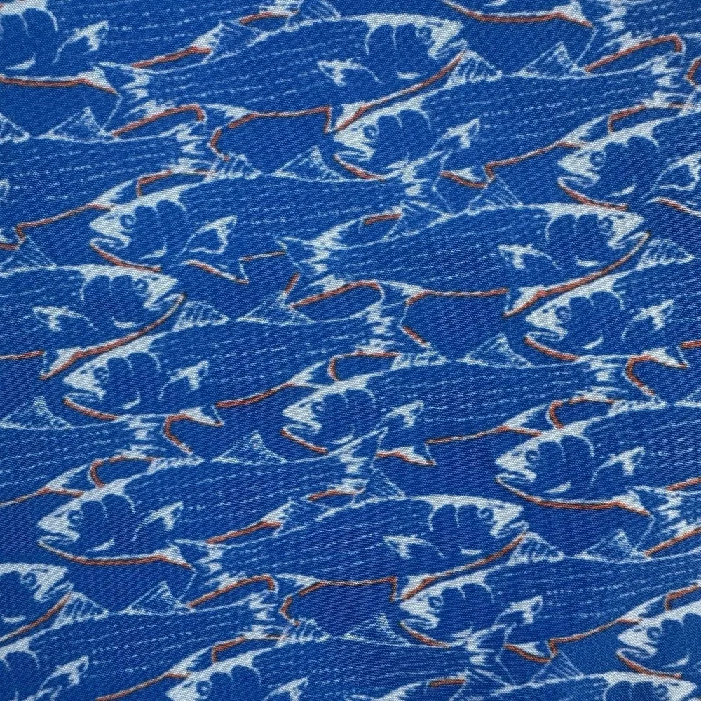 Vineyard Vines Performance Breaker Shorts Boys 12 Fish Print Blue Stretch 8